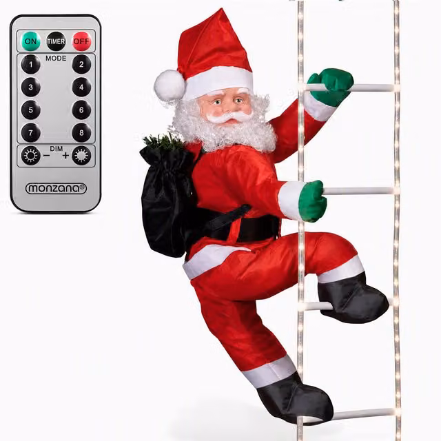 Babbo Natal con scala 90cm 40 LED