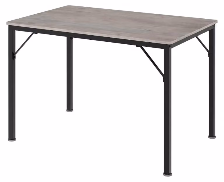 Tavolo da pranzo in legno e metallo - Tavolo rettangolare per la cucina - Design industriale - Adatto per 4-6 persone - Struttura in metallo - Piano del tavolo resistente al calore e ai graffi - Grigio