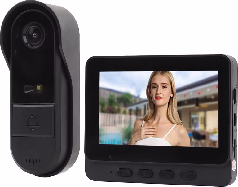 Videocitofono senza fili, telecamera 1080P, display a colori da 4,3 pollici, visione notturna a 2 vie, impermeabile IP65