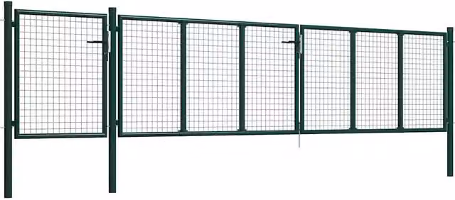 Cancello da Giardino in Acciaio 500x75 cm Verde 144316