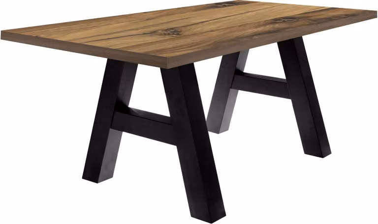 Tavolo da pranzo Elia 8 180 x 90 x 75 Tavolo da pranzo acciaio nero/rovere impiallacciato 13313-180
