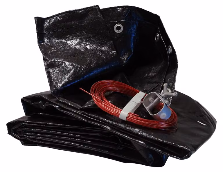 Telo copri piscina rotondo - Diametro 720 cm - Polietilene da 200 g/m² - Nero