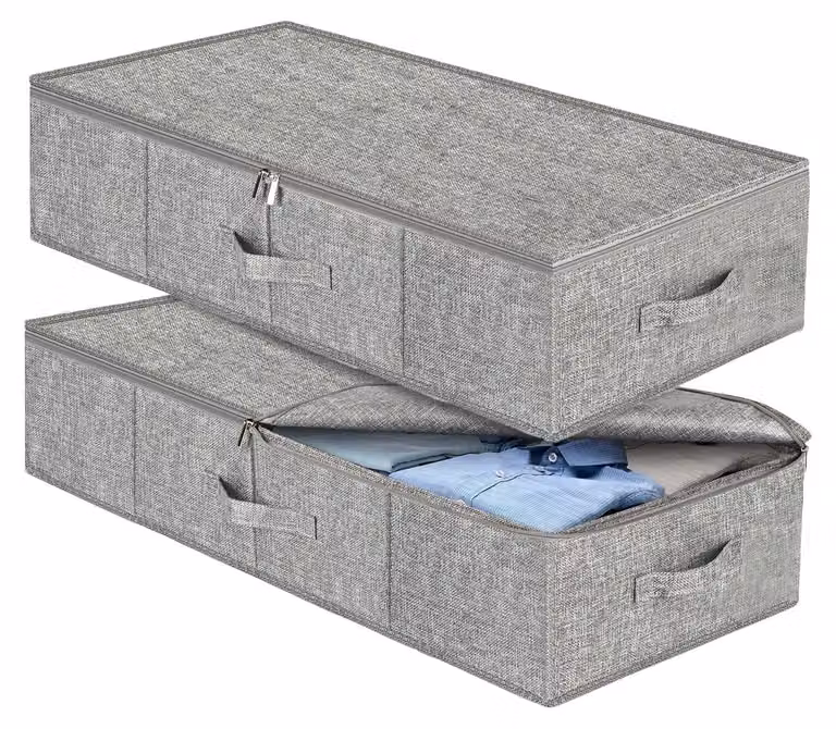 Comodino da posizionare sotto il letto, dimensioni 76 x 40 x 17 cm, con coperchio e maniglia, ideale per riporre vestiti
