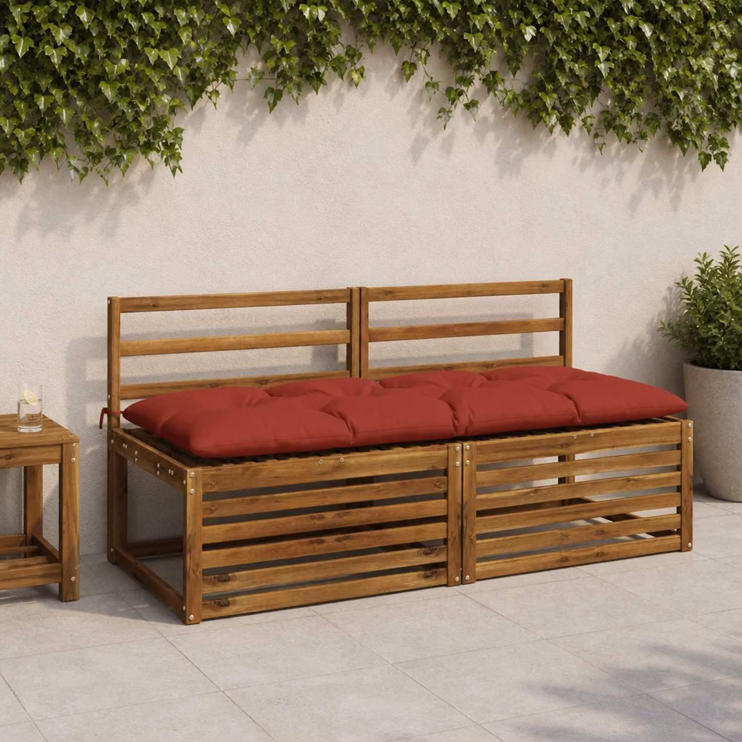 vidaXL Cuscini per Panchina VIANEN 2 pz 100% Poliestere Rosso