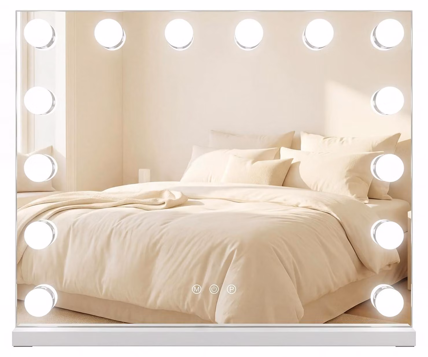 Specchio da trucco Hollywood con illuminazione, specchio da tavolo LED con 14 luci dimmerabili