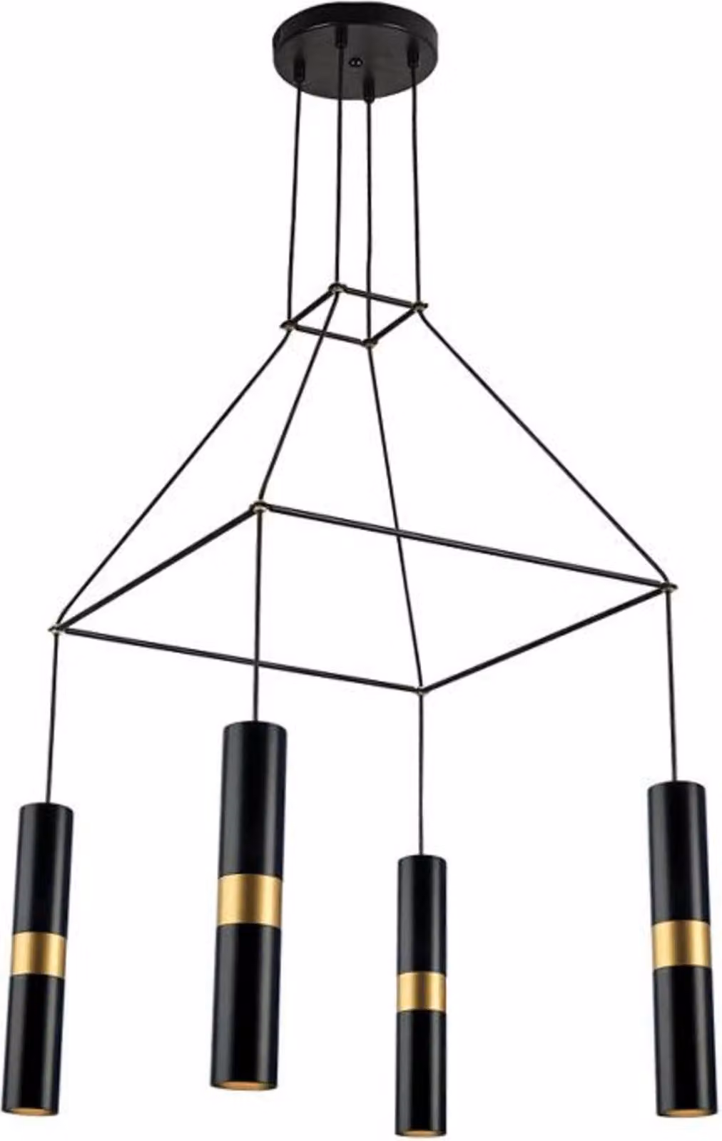 ACA Lighting lampada a sospensione 4XGU10 in metallo nero 56X56XH150CM DA VINCI HM854P56BK