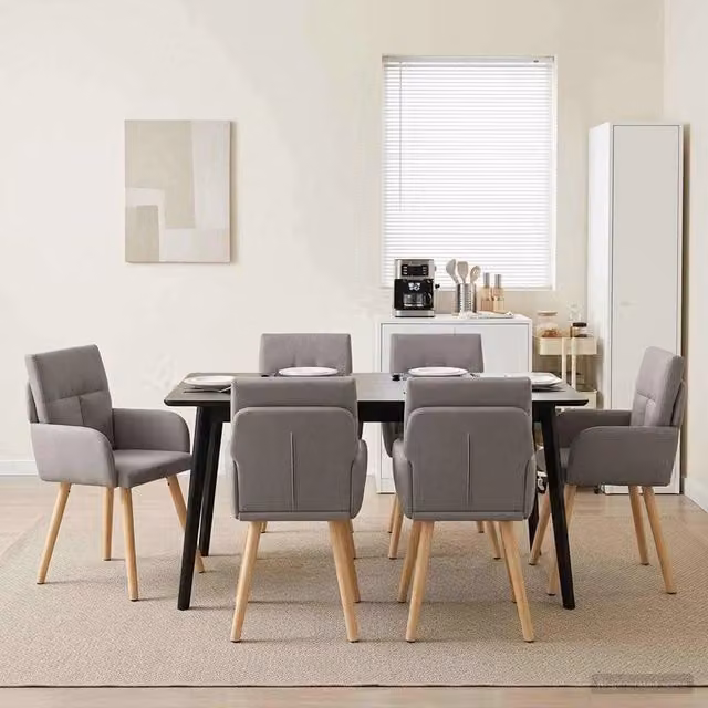 Sedie da pranzo 6 pz Tessuto Tortora 60 x 56 x 93 cm 3428370