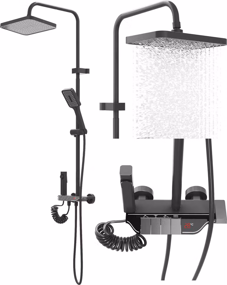 Granitan - Set doccia - Doccia a pioggia - Gun Grey - Sistema doccia - NAVI