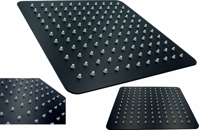 Granitan - Doccia a pioggia - Soffione - Anticalcare - Nero - Soffione da soffitto - SLIM