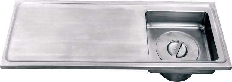 Separatore di gesso KWC AR, SIRIUS, acciaio inox, 1000x420x600, supporto, gocciolatoio a destra.