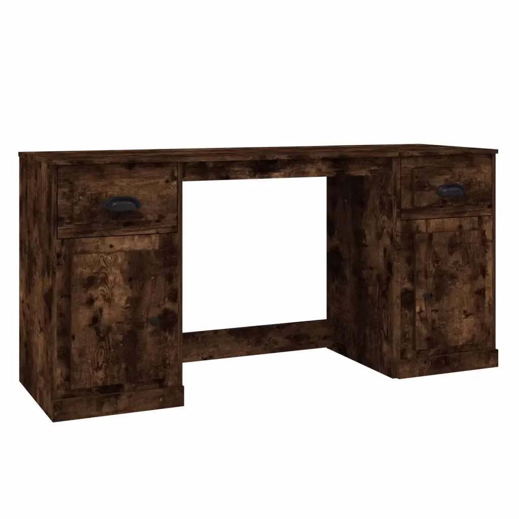 Scrivania con Armadietto Moderno vidaXL in Legno Rovere Fumo, L: 154,5 cm, P: 50,0 cm, H: 75,0 cm – 2
