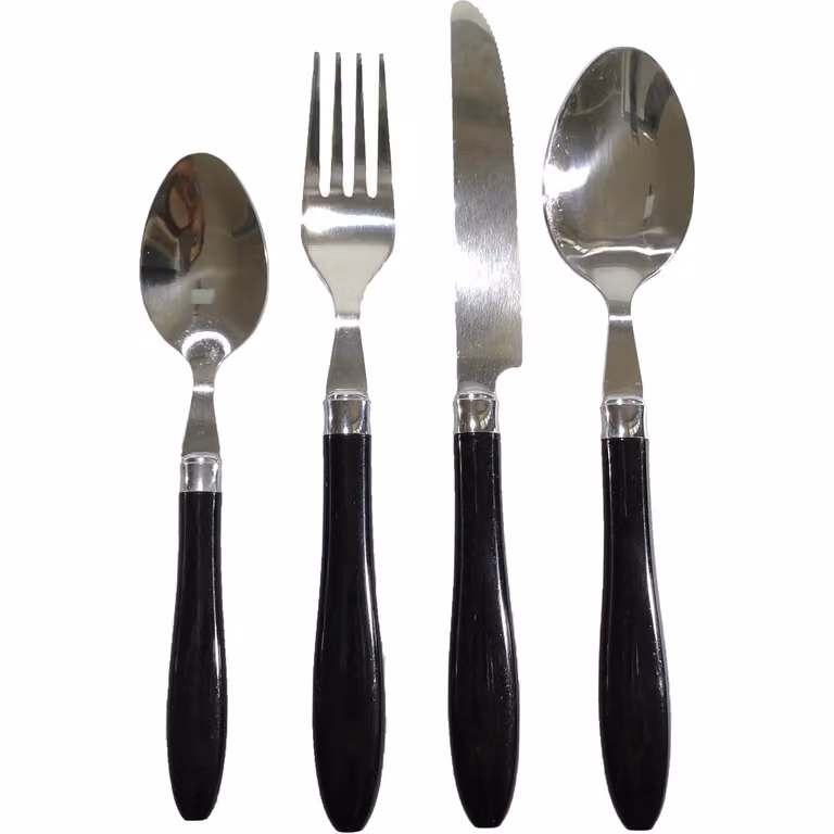Servizio posate Kharisma Gusto Casa in acciaio inox nero, 24 pezzi con custodia