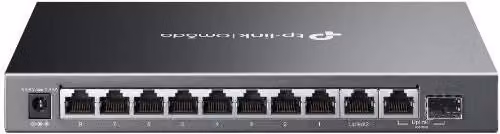 Switch di rete gestito TP-Link Omada ES210GMP Gigabit Ethernet con supporto PoE, nero