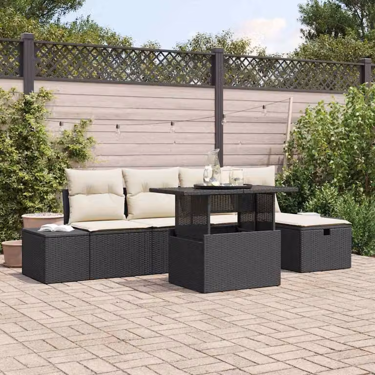 Maison Exclusive - Set da giardino con divano, 6 pezzi, in rattan sintetico