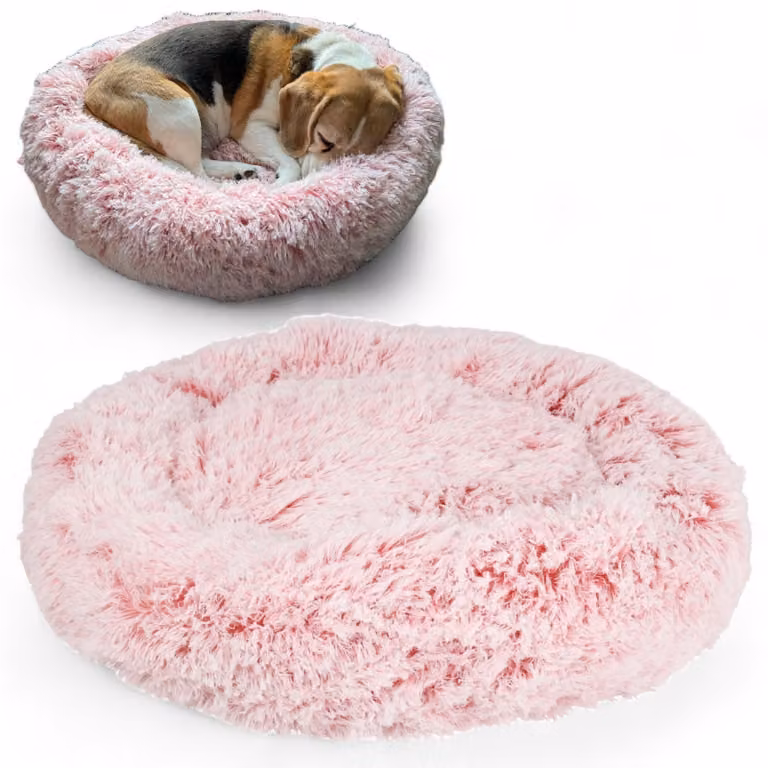Cuccia per cani antiscivolo, lavabile, in peluche, rotonda, diametro 60 x 16 cm. Lusso e comfort. Letto per cani