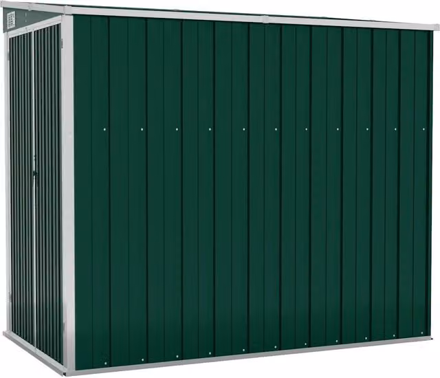 Capanno Giardino a Parete-Casetta da Giardino Verde 118x194x178 cm Acciaio Zincato