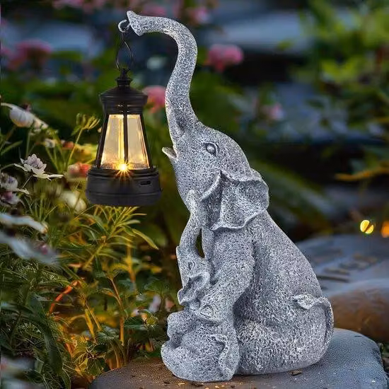 Statua da giardino con faretto solare - Statue da giardino illuminate a LED con energia solare per donne, uomini, mamme - Regalo per esterni - Decorazione per il patio