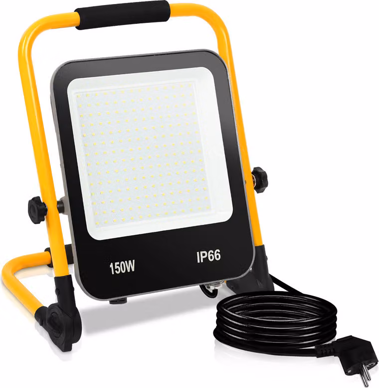 Clanmacy Faretto da costruzione a LED 150W 12000LM Luce da lavoro bianco freddo Proiettore a LED Proiettore con treppiede