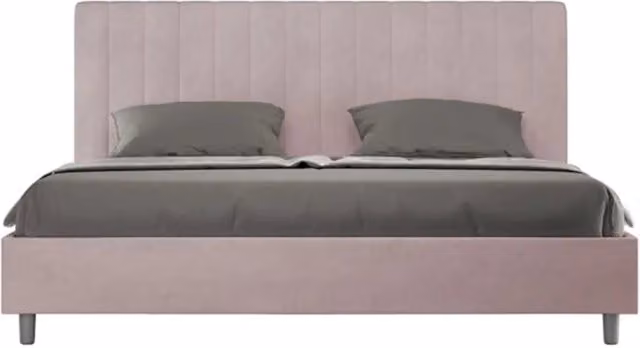 Letto matrimoniale con contenitore Agueda Ityhome imbottito in microfibra colore glicine L/P: 180 x 200 cm – 1