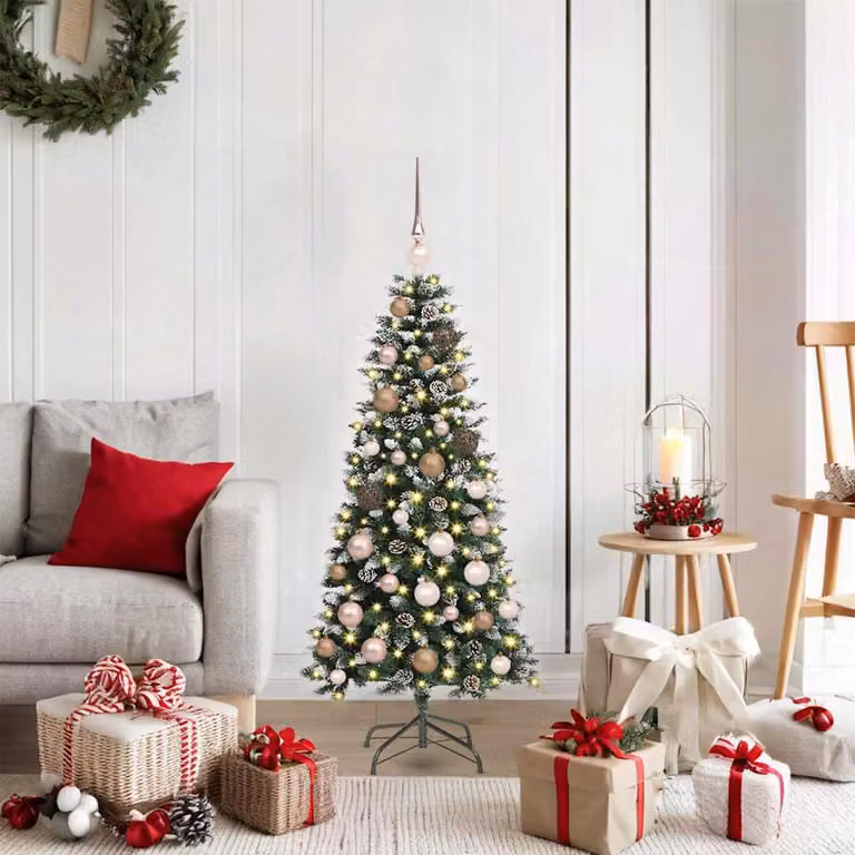 Maison Exclusive - Albero di Natale artificiale, verde, 120 cm, realizzato in PVC, plastica e acciaio