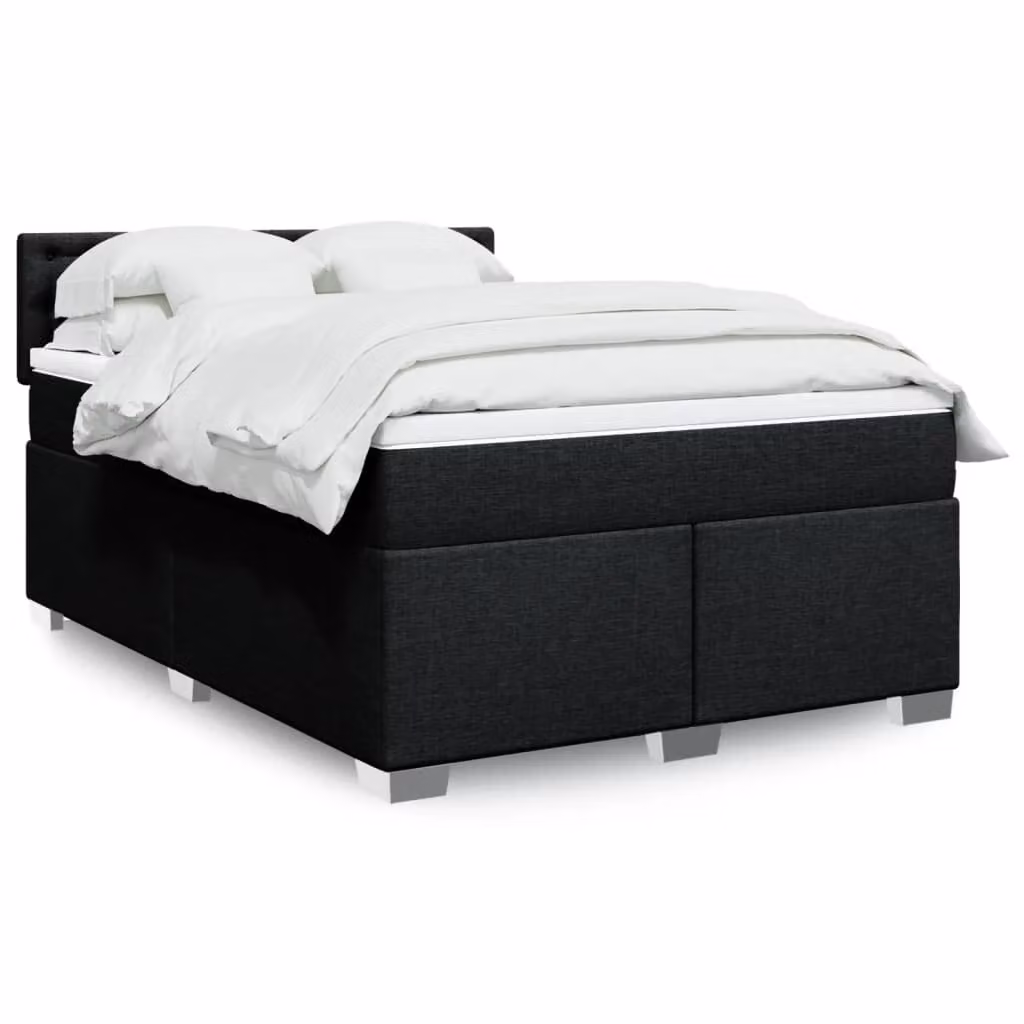 Maison Exclusive - Letto boxspring con materasso nero 140x190 cm Tessuto