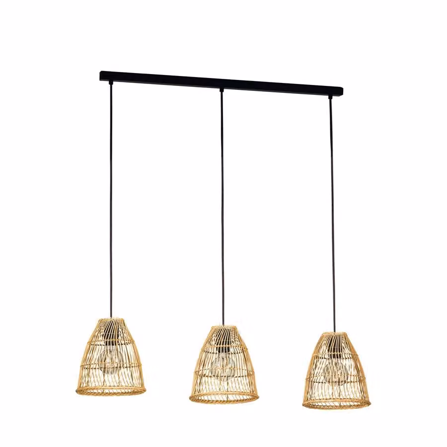 Eglo 43867 AYESGARTH E27 tripla lampada a sospensione 910x210mm nero natura