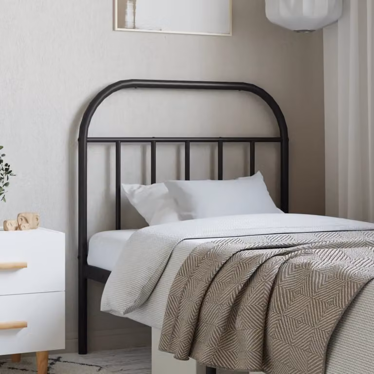 Testiera di ricambio vidaXL in metallo nero laccato per letto 80x200 cm
