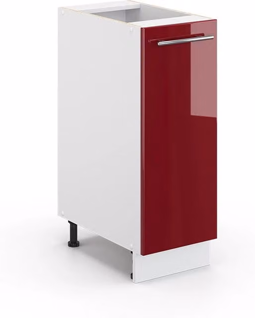 Armadio dispensa da cucina Vicco Fame-Line bordeaux lucido e bianco con ripiani interni e portabottiglie L: 30 cm, H: 82 cm, P: 51,6 cm