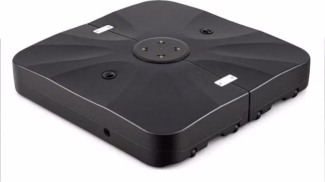 Base per ombrellone da esterno con ruote 210 kg supporto pesante, Base quadrata riempibile con acqua e sabbia per giardino Nero