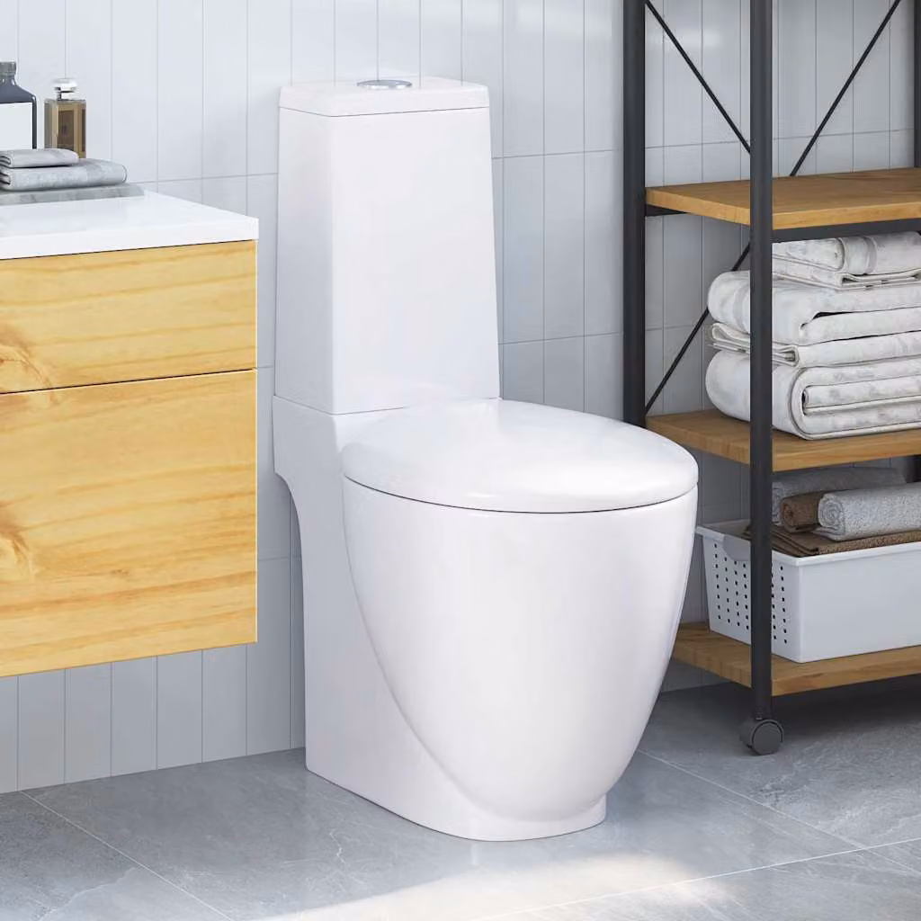 Vaso WC in ceramica bianca vidaXL con scarico dietro L: 42,1 cm, P: 38,5 cm, H: 84,5 cm – 1