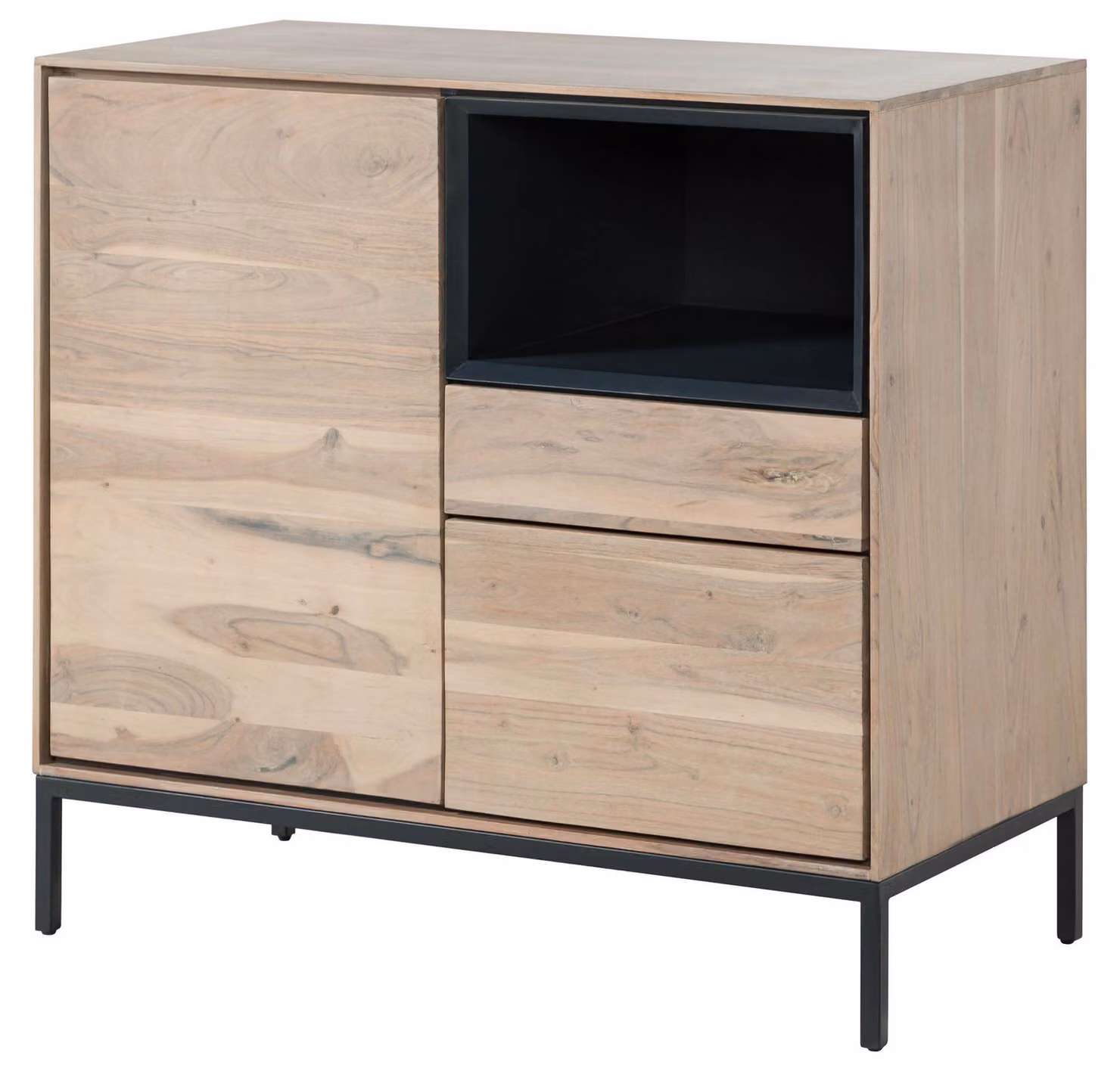 MASSIVMOEBEL24 | CHICAGO #08 Comò in legno di acacia - laccato / beige 90x45x85