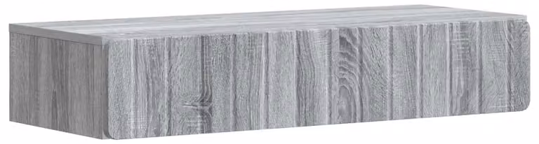 Tavolino da Parete Laterale Grigio Sonoma 87,5 x 34,5 x 17 cm