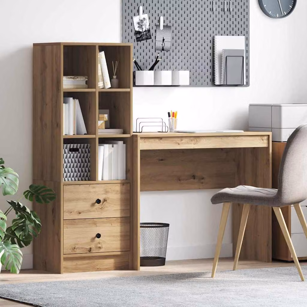 Maison Exclusive - Scrivania con cassetto 2 pcs Rovere artigianale