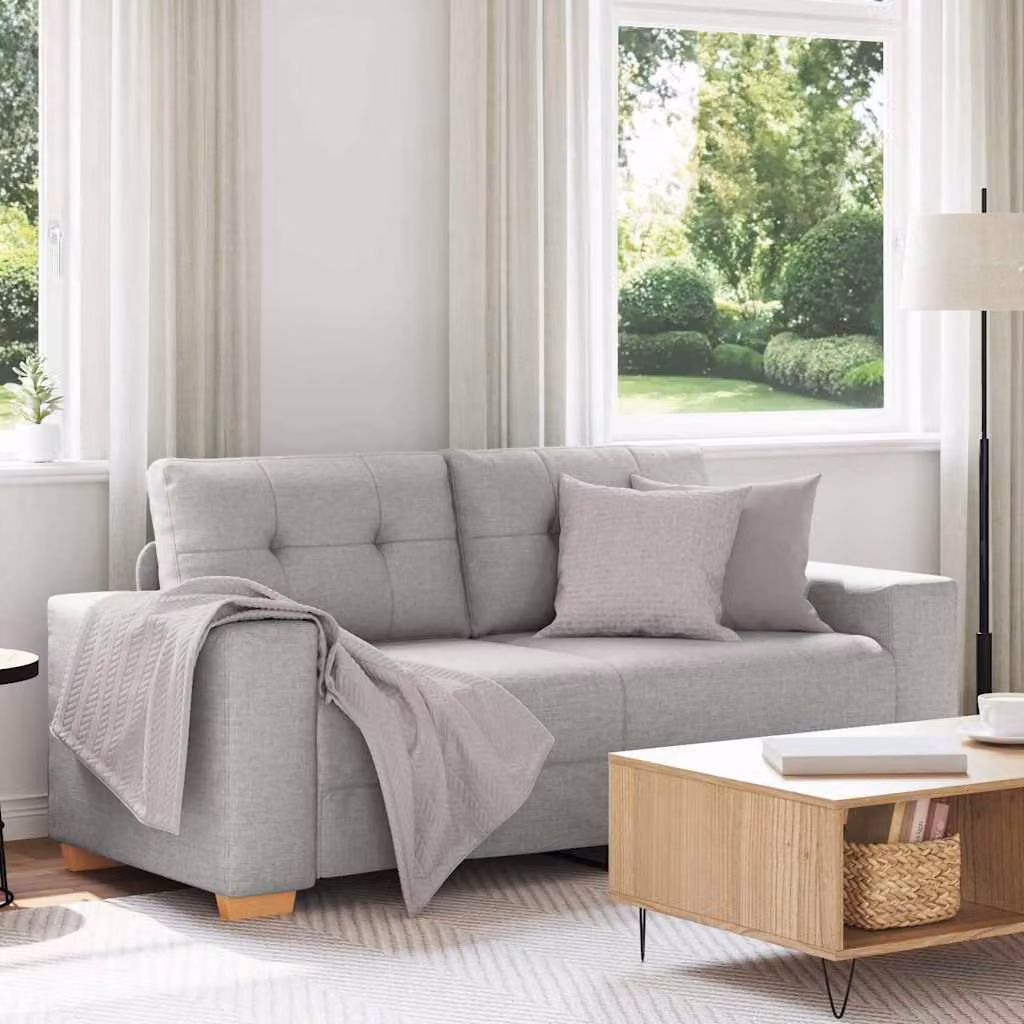 vidaXL Divanetto Moderno in Tessuto Grigio con Cuscini, L/P/H: 180 x 77 x 82 cm