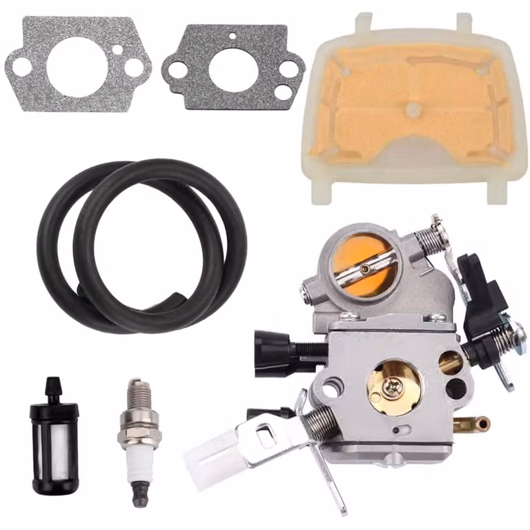 Kit carburatore per motoseghe STIHL MS171, MS181, MS211 - Ricambi comprensivi di filtro dell'aria e candela - WA-NL-540