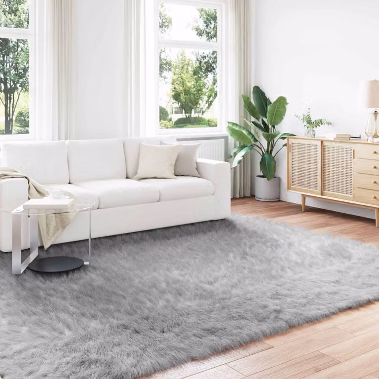 Tappeto moderno vidaXL in poliestere grigio, L: 200 cm x P: 280 cm