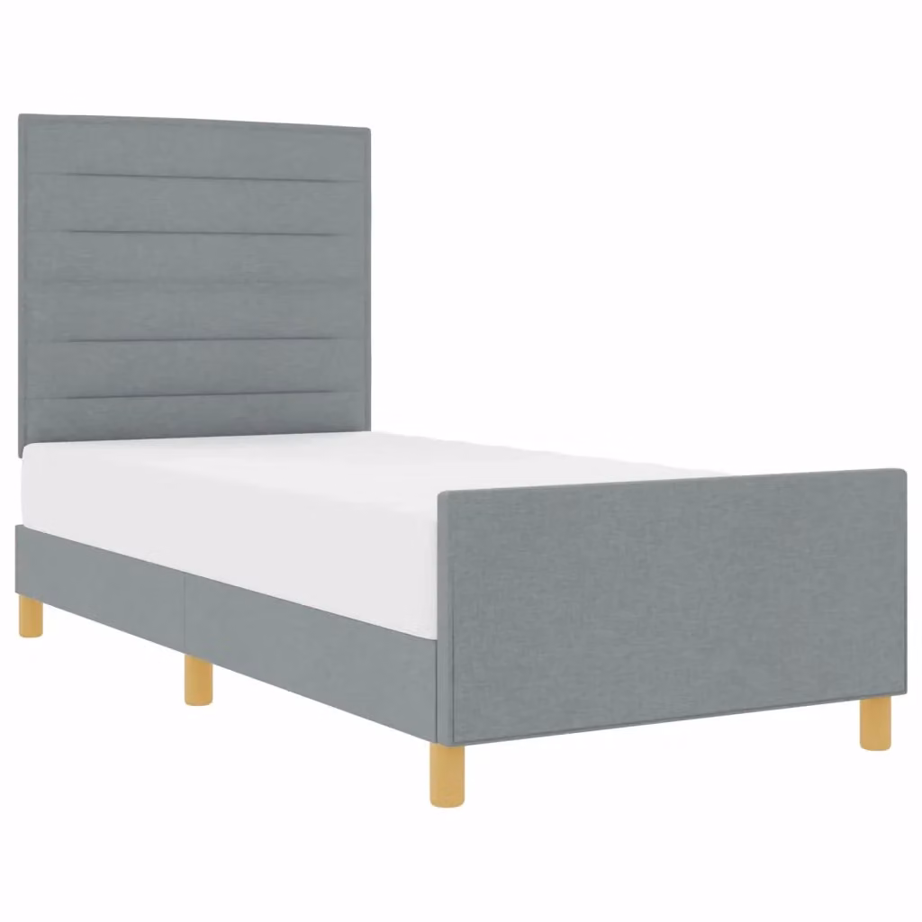 Struttura letto imbottita vidaXL in tessuto grigio con base in legno, L/P/H: 200 x 100 x 30 cm – 2