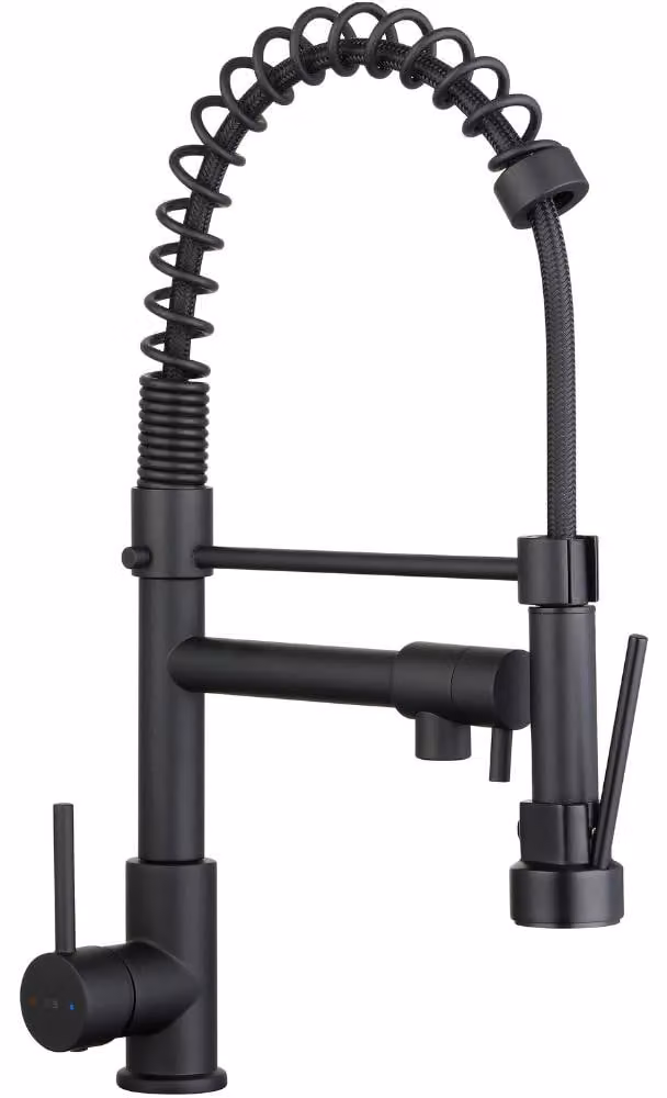 Schläfer 35206520 | Miscelatore Lavello Cucina Nero Opaco, Bocca Girevole 360° a Molla, Rubinetto Cucina Professionale con Doccetta Estraibile in Ottone, Miscelatore Lavello con Doccino