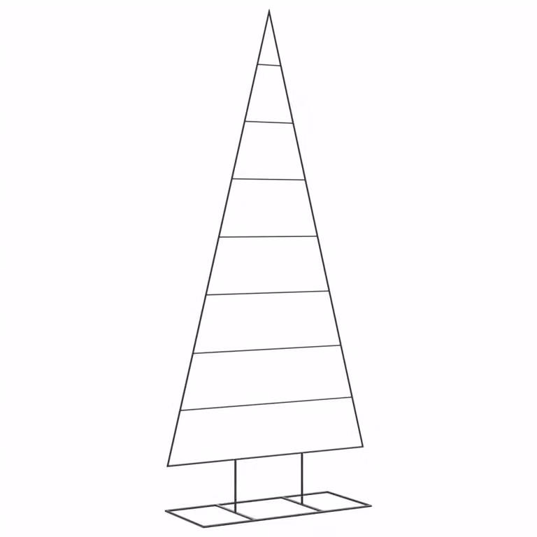 Albero di Natale in metallo da decorare nero 210 cm