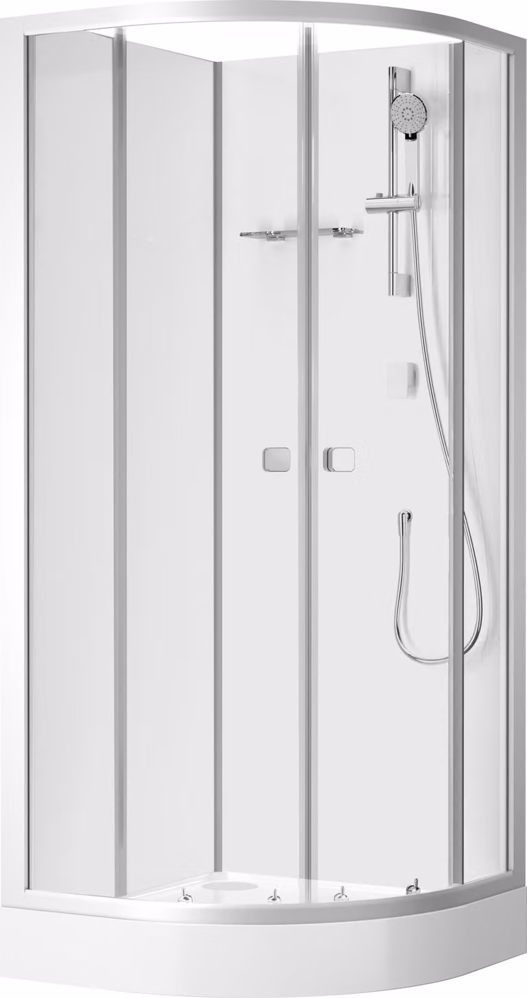 Cabina doccia 85x85 MARWELL doccia completa Shower Fresh Round - 85x85x205cm - doccia rotonda con porte scorrevoli - profili in alluminio di alta qualità