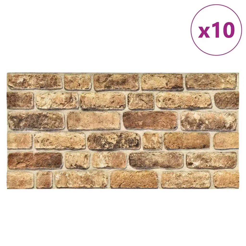 Set di 10 pannelli da parete adesivi vidaXL in schiuma EPS con design geometrico moderno, colore sabbia scuro, L: 100 cm x H: 50 cm – 2