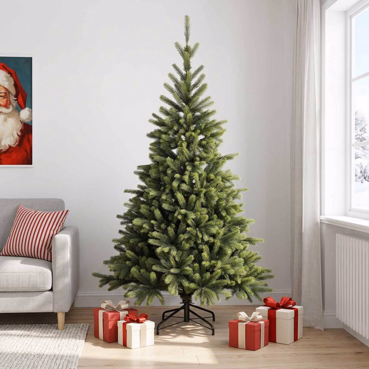 vidaXL Albero di Natale Artificiale con Rami Pieghevoli 240 cm