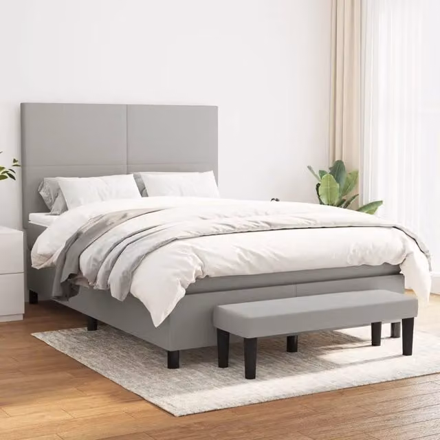 Letto Ibrido con Materasso a Molle vidaXL in Grigio e Bianco L/P/H: 140 x 200 x 203 cm