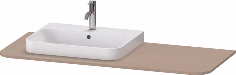 Console Duravit Happy D.2 Plus, 1300x550 mm, 1 découpe à gauche, pour meuble sous-lavabo HP4942, HP4962, HP4972, HP031KL7575, HP031KL7575