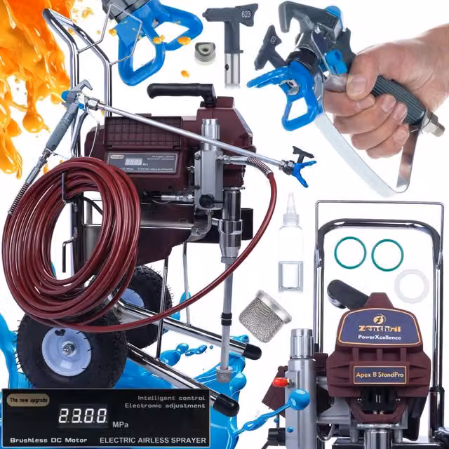Pompa Airless Zenthril Apex B per verniciatura professionale di pareti, lacche e legno, 2500W, 20MPa, 3,2L/min