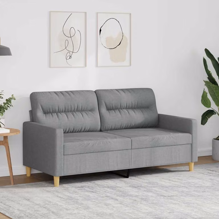 vidaXL Divano Moderno a 2 Posti in Tessuto Grigio con Struttura in Metallo