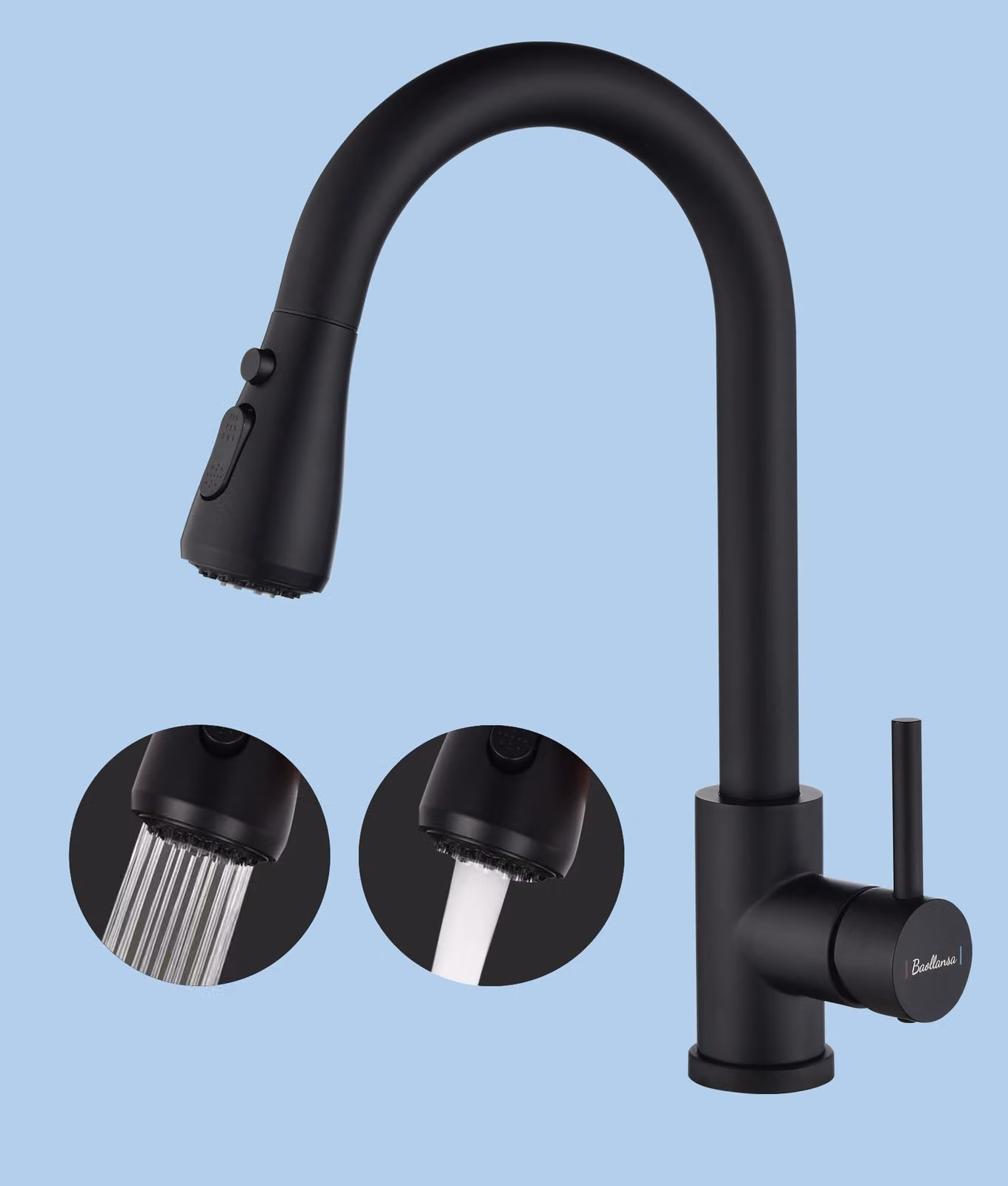 Solidchoice - Rubinetto da cucina ad alta pressione con erogatore estraibile