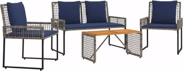 Set di Mobili da esterno | Set Salotto da Giardino con cuscino acciaio