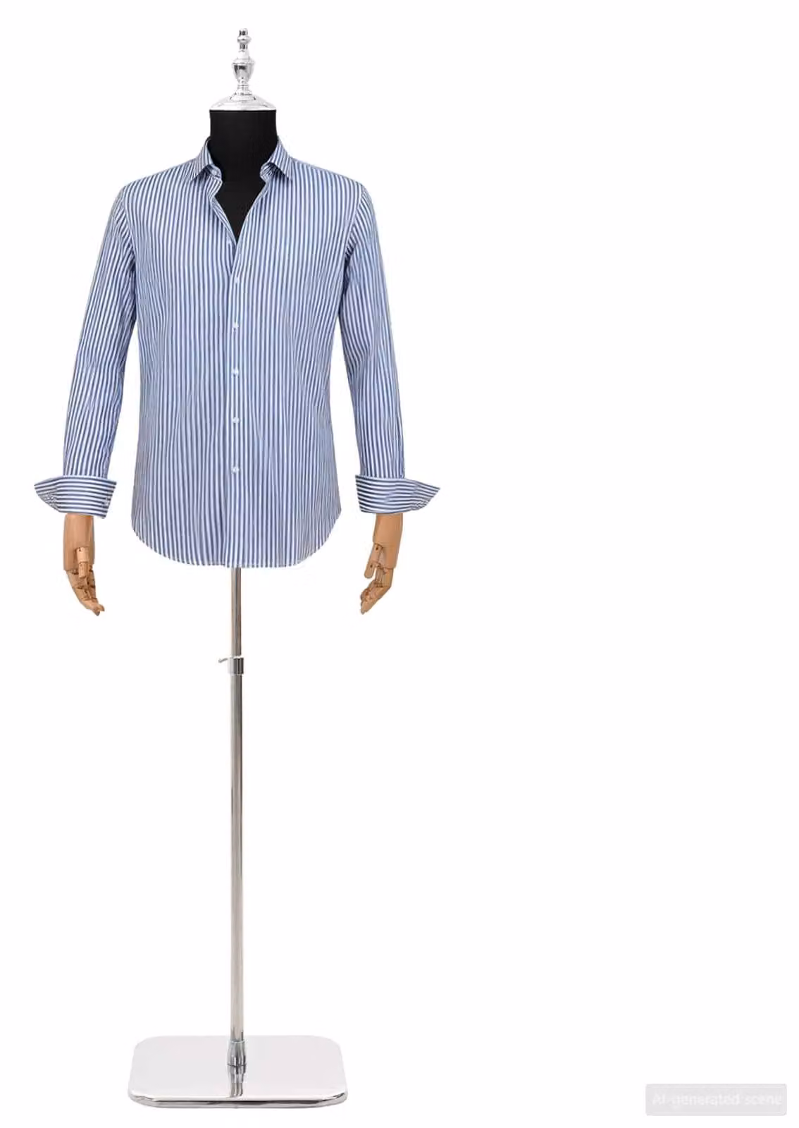 Manichino regolabile, altezza 170-218 cm, con base, modello maschile, materiale PP