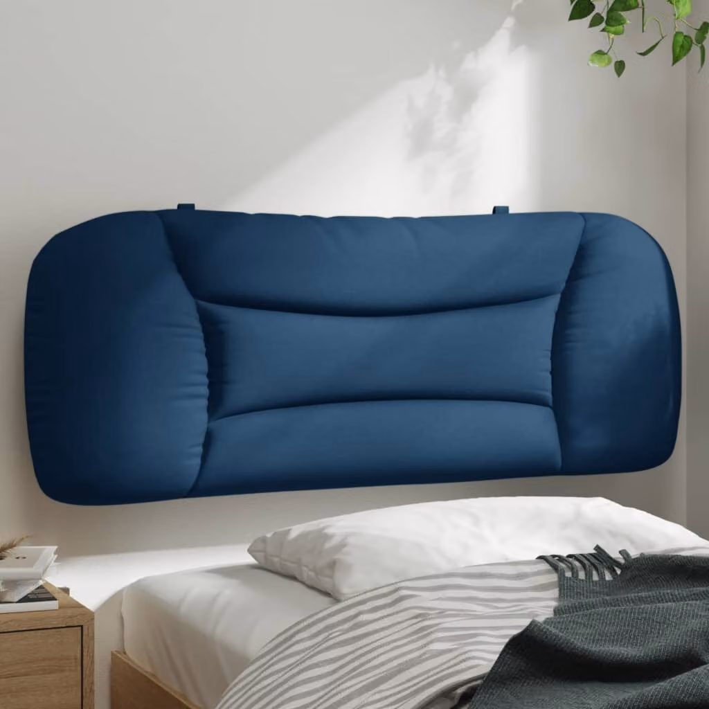 Cuscino Testiera vidaXL Hvar Blu in Tessuto, Larghezza: 100 cm